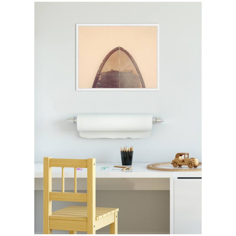 Kate and Laurel Sylvie Abstract Minimalist Coastal Retro Surfboard Framed Canvas by Saint and Sailor Studios