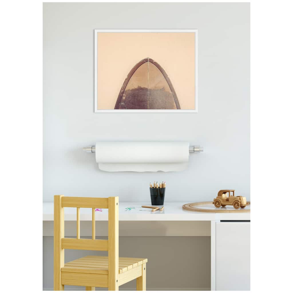 Kate and Laurel Sylvie Abstract Minimalist Coastal Retro Surfboard Framed Canvas by Saint and Sailor Studios