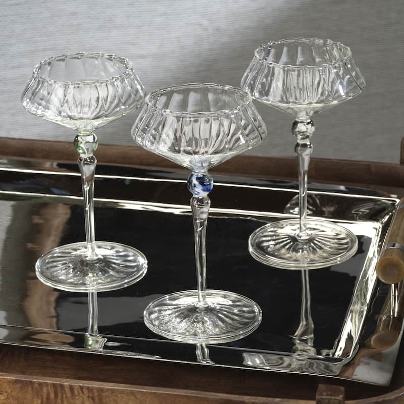 Ondine 4-Piece Set Fluted Coupe Glasses