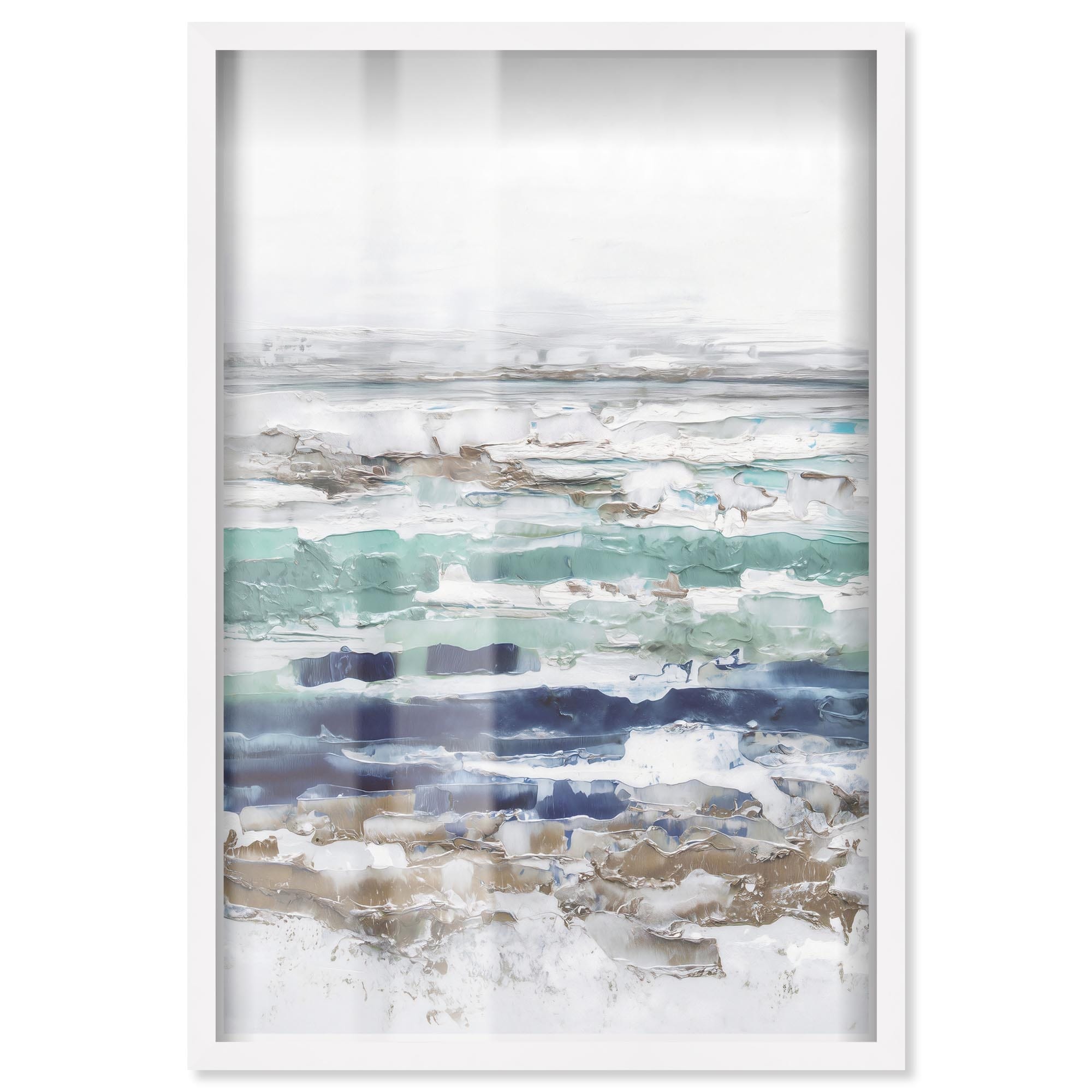 Marine Layers I Blue Abstract Art Shadowbox Print by Art Remedy