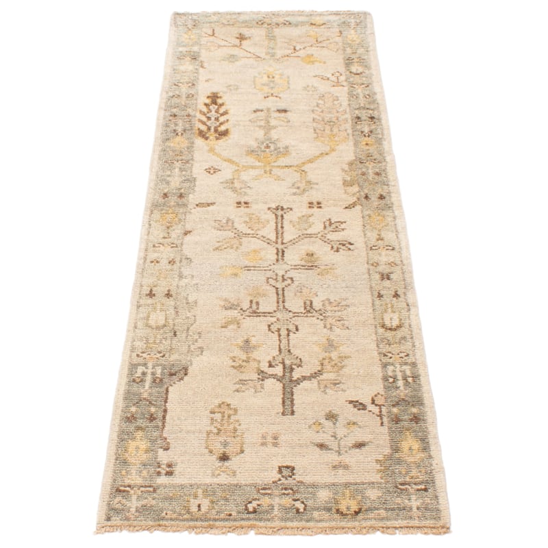 ECARPETGALLERY Hand-knotted Jules Serapi Light Grey Wool Rug - 2'5 x 7'10