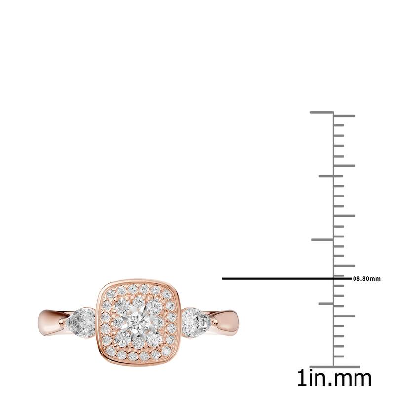 AEON Eternal Blossom Cushion 0.60ct Lab Grown Diamond Cluster Halo Ring