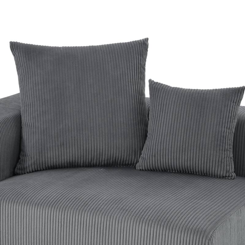 51"W Oversized Modular No Assembly Corduroy Accent Corner Chair