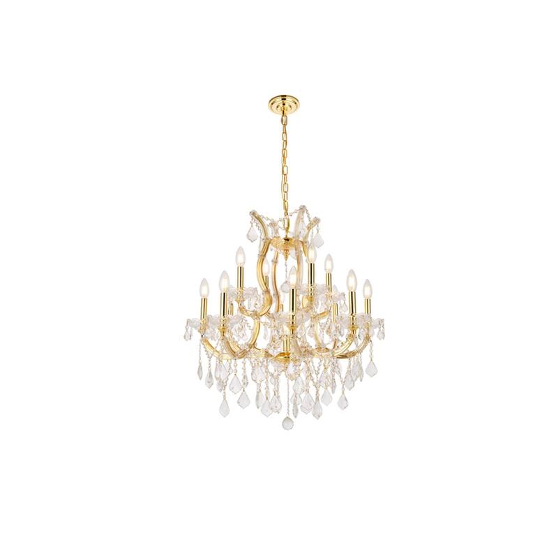 Fleur Illumination Collection Chandelier D:27in H:26in Lt:13 Gold Finish - royal cut crystals/Gold