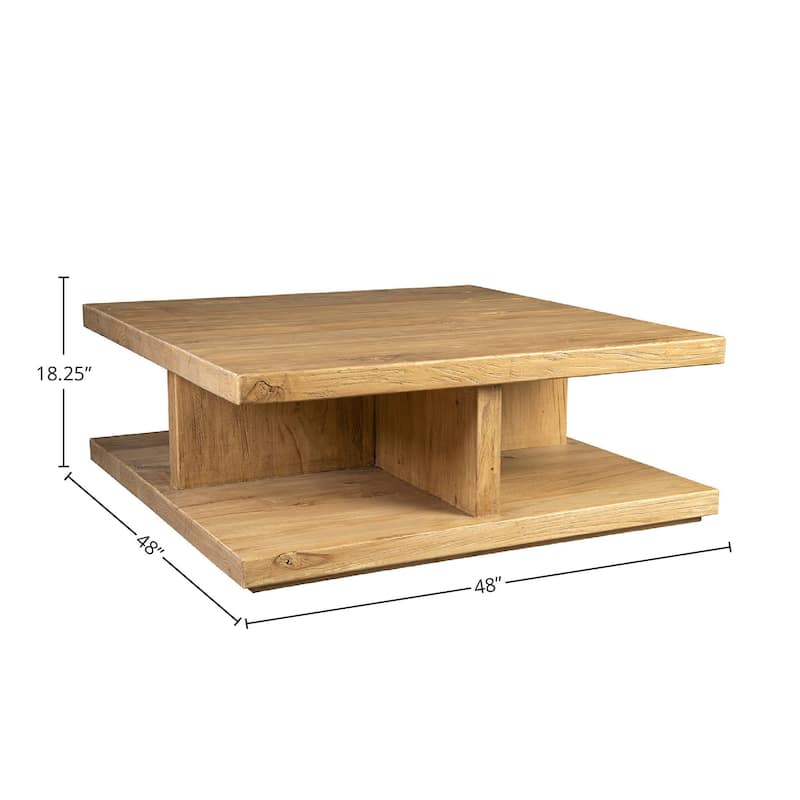 Bridges Reclaimed Elm Coffee Table, Brown