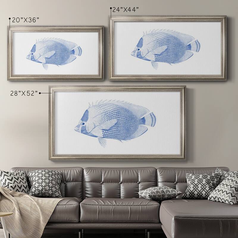 Blue & White Tropical Fish VI Premium Framed Canvas- Ready to Hang