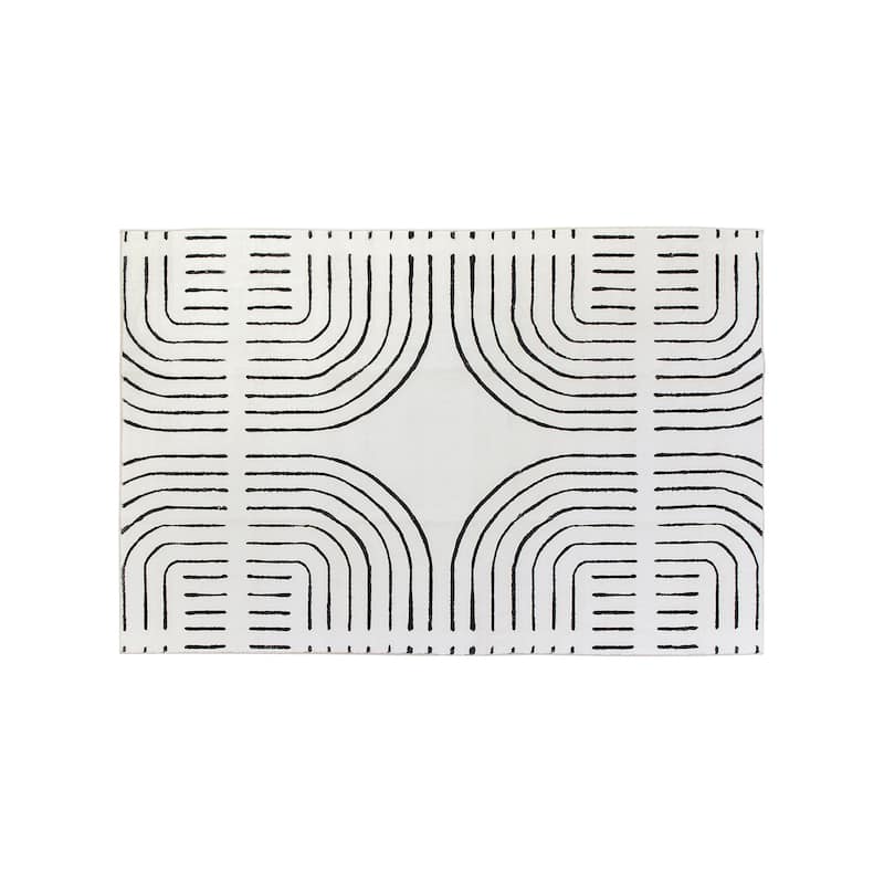 World Rug Gallery Bohemian Lines Washable Non Slip Area Rugs