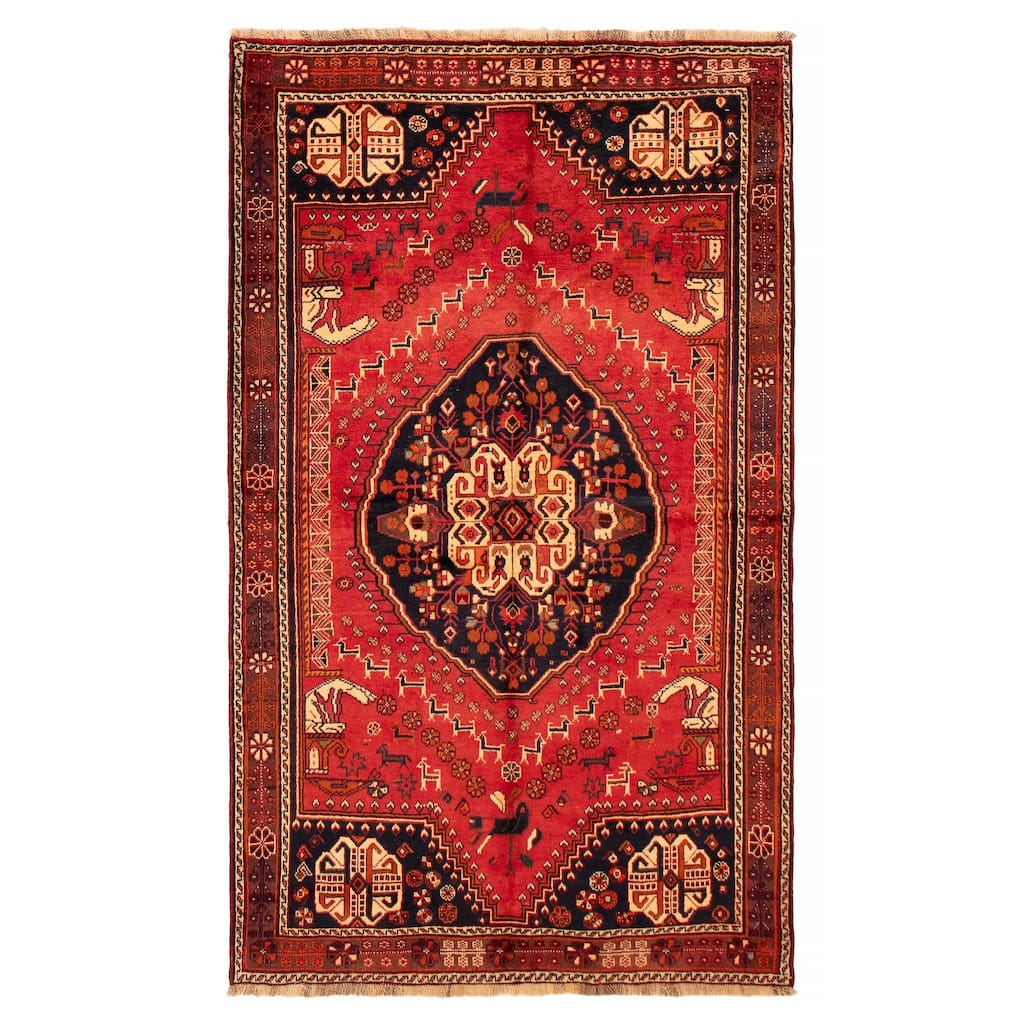 ECARPETGALLERY Hand-knotted Melis Vintage Red Wool Rug - 5'0 x 8'5