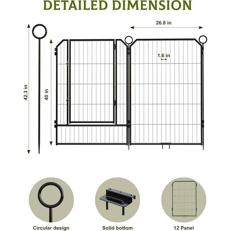 Indoor/Outdoor Dog Playpen, with Lockable Door & Anti-Rust Coating