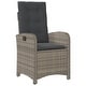 preview thumbnail 32 of 75, vidaXL Patio Dining Set with Cushions Outdoor Seating Gray Poly Rattan