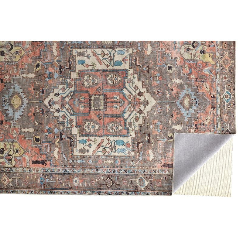 Prescott Vintage Medallion Rug, Pink Clay/Warm Gray, Accent Rug