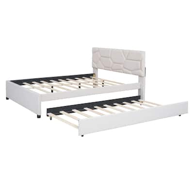 Upholstered Platform Bed with Trundle