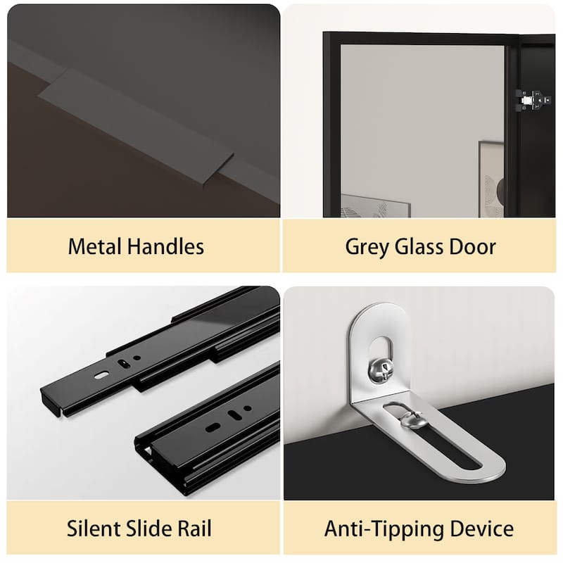 79"Hx31.5"W Lighted Display Cabinet with Glass Doors Bookcase