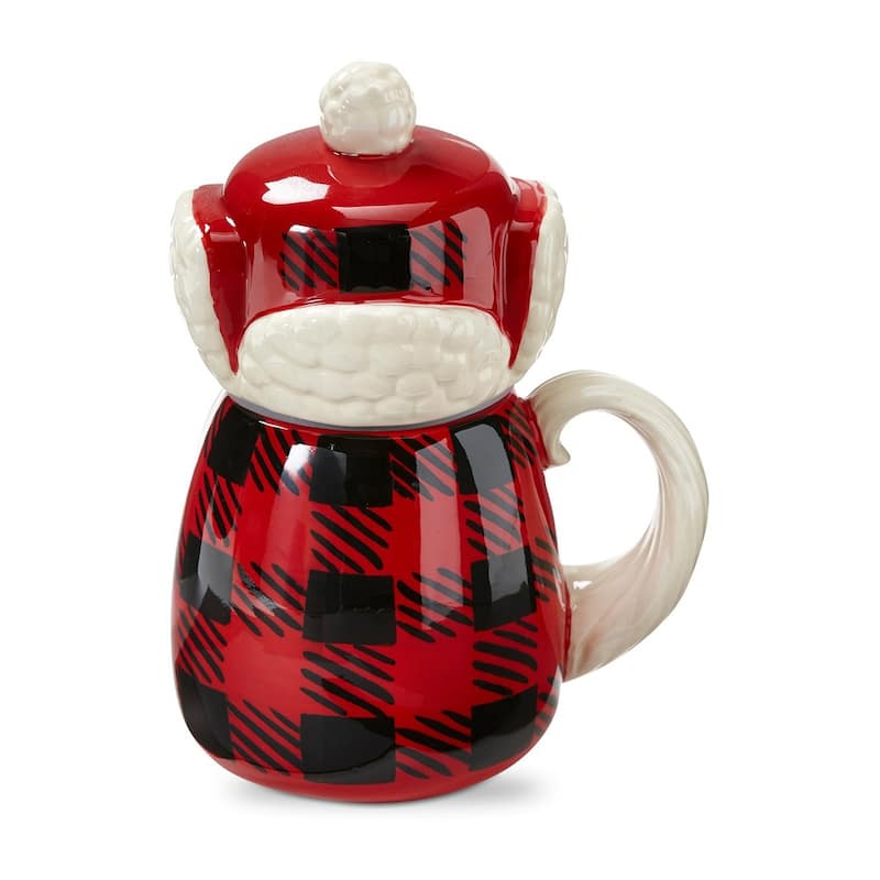 Lars Gnome Lidded Mug 20oz Ceramic Drinkware for Christmas Multicolor Hand Wash Only 7.92in H x 5.85in L x 4.7in W