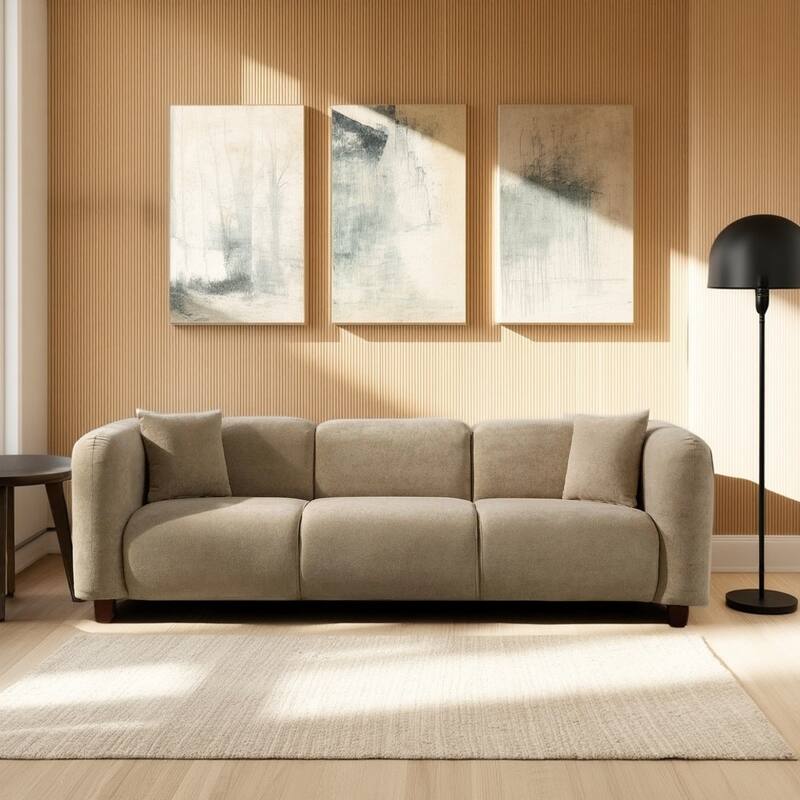 Christopher Knight Home - Silo Modern 87 Inch Upholstered 3-Seater Sofa