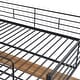 preview thumbnail 11 of 24, Full Size Metal Loft Bed with 3 Layers of Shelves and L-shaped Desk for Home