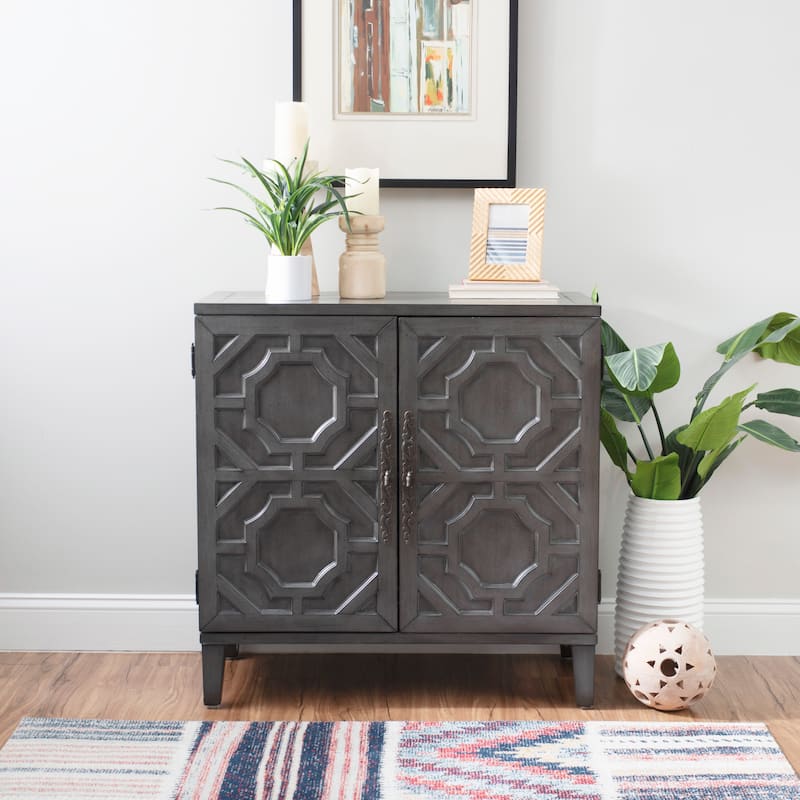 Chanters Solid Wood 2-Door Accent Cabinet - Charcoal