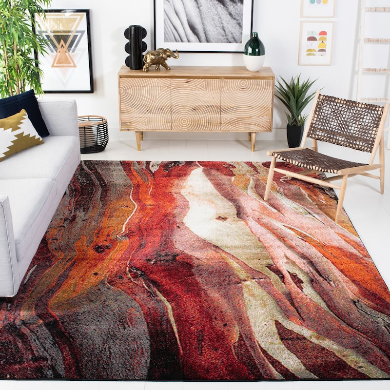 SAFAVIEH Glacier Verity Modern Abstract Area Rug - 8' x 10' - Red/Multi