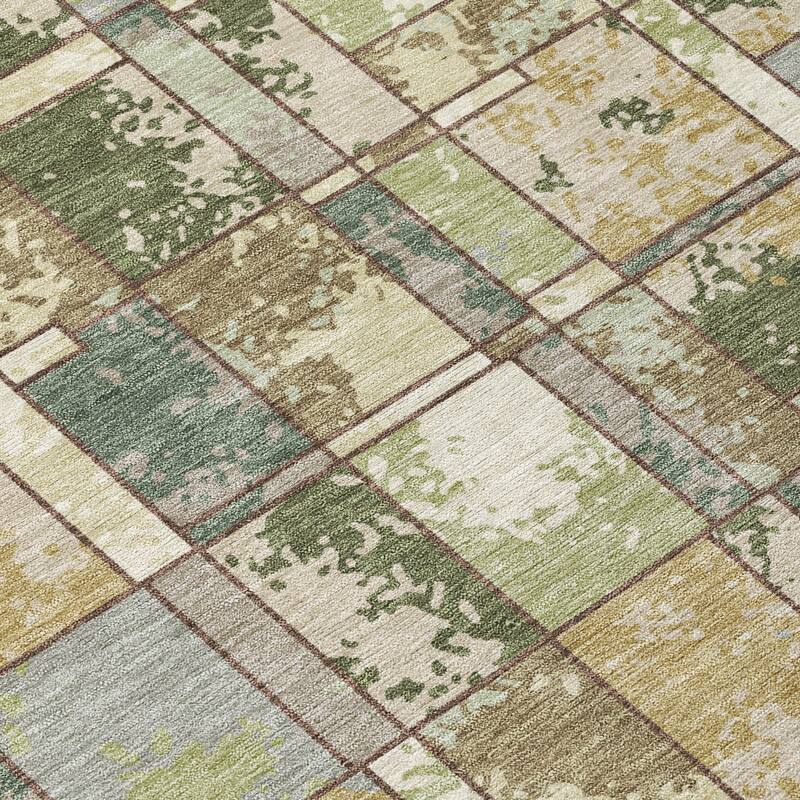 Machine Washable Indoor/ Outdoor Patchwork Chantille Rug