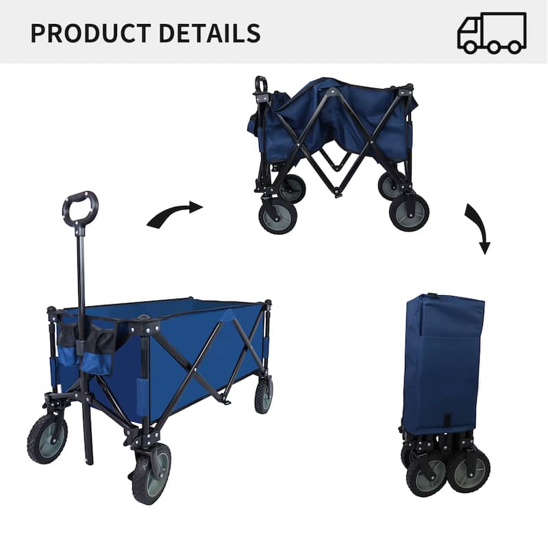 Utility Collapsible Folding Wagon Cart,Beach Wagon - N/A