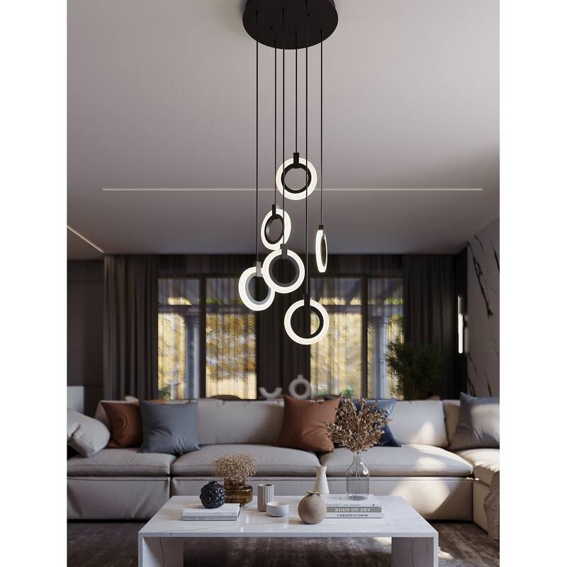 AFX HLOP08LAJUDRND6 Halo 18" Wide LED Multi Light Pendant