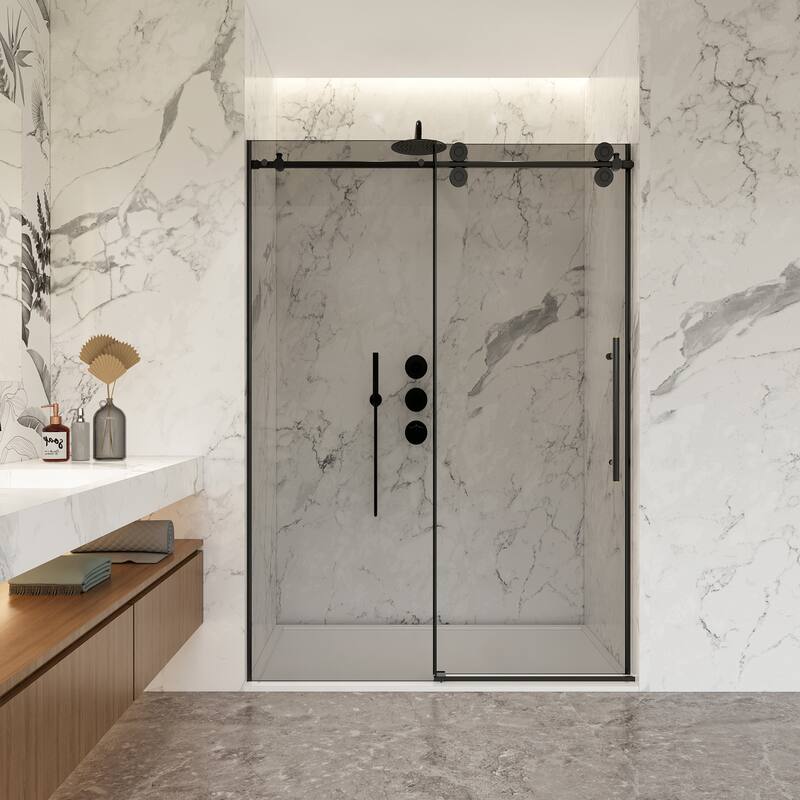 Echarri Single Sliding Frameless Shower Door with Tinted Glass