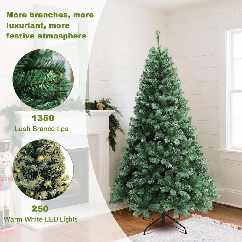 6/7FT Artificial Christmas Tree for Living Room Office Party Decoration - N/A