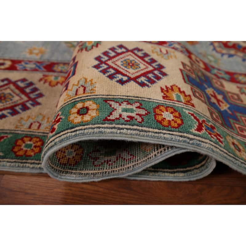 Geometric Kazak Rug Hand-Knotted Wool Carpet - 5'8" x 9'5"