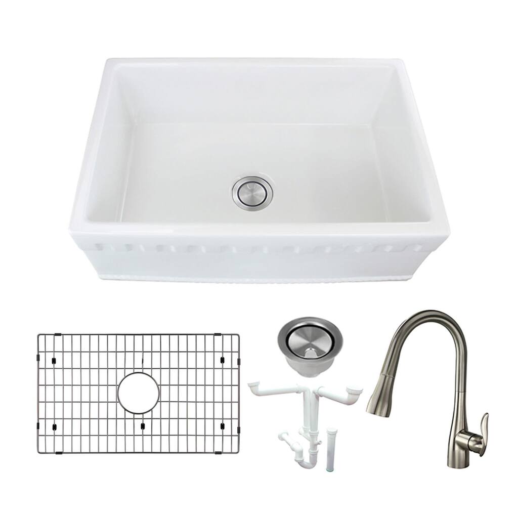 Transolid KF-FUSE302010 Covington 30" Farmhouse Single Basin Fireclay