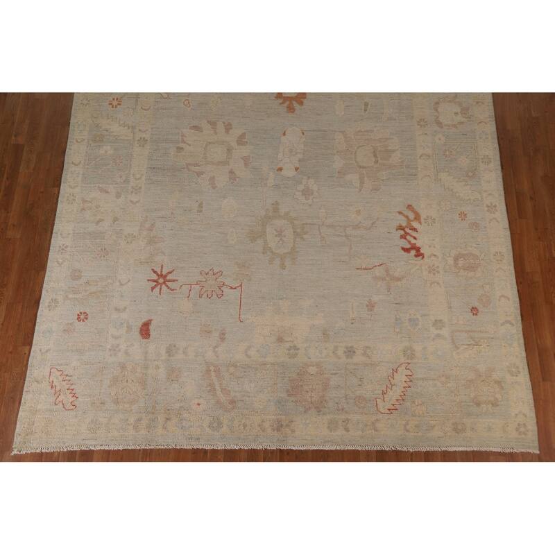 Vegetable Dye Oushak Turkish Area Rug Handmade Wool Oriental Carpet - 8'11"x 12'10"