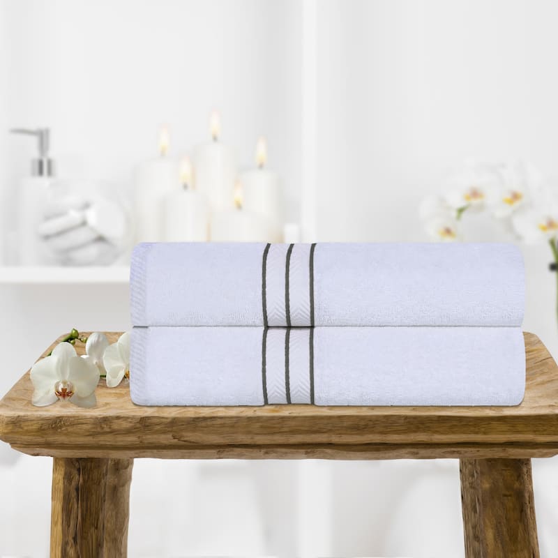 Turkish Cotton Heavyweight Bath Towel Set of 2 by Superior - Charcoal