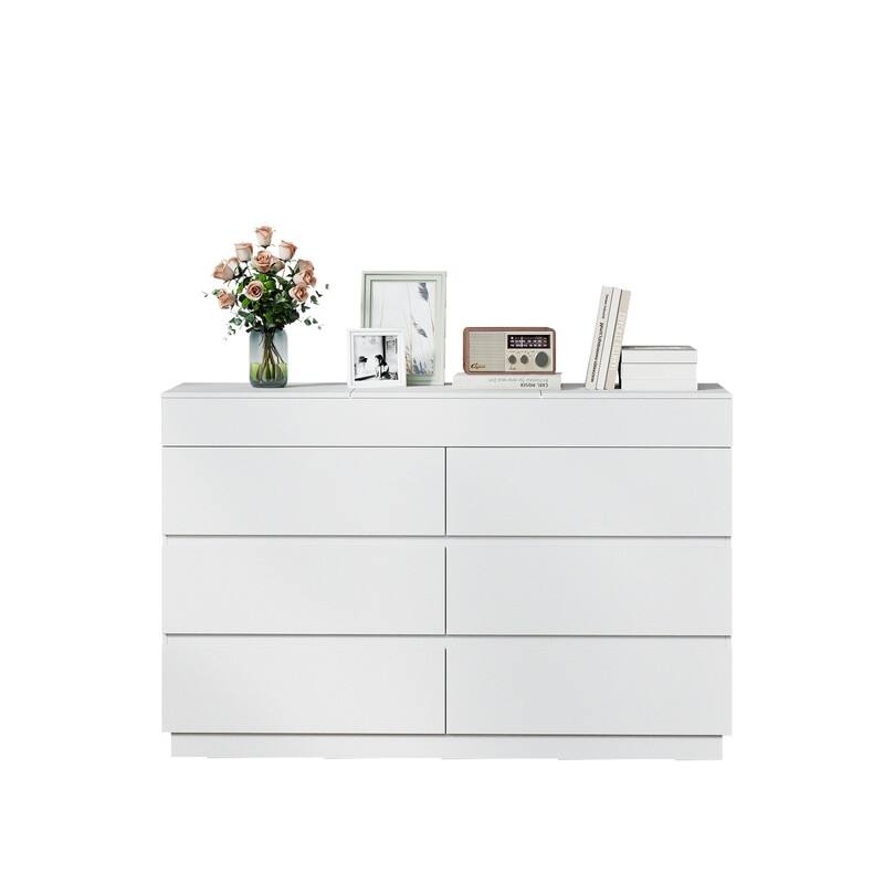 6-Drawer Dresser With Mirror P2 12MM Particleboard With Melamine 47.22"W