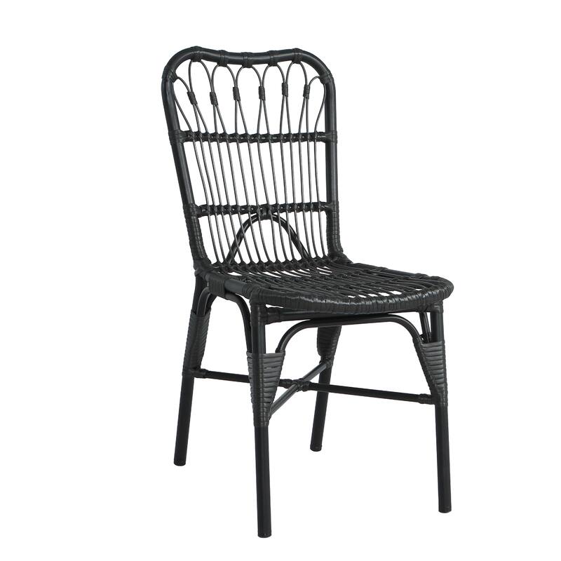Outdoor PE Wicker Patio Dining Chairs Set of 2,Outdoor Rattan chairs for Backyard, Poolside, Garden