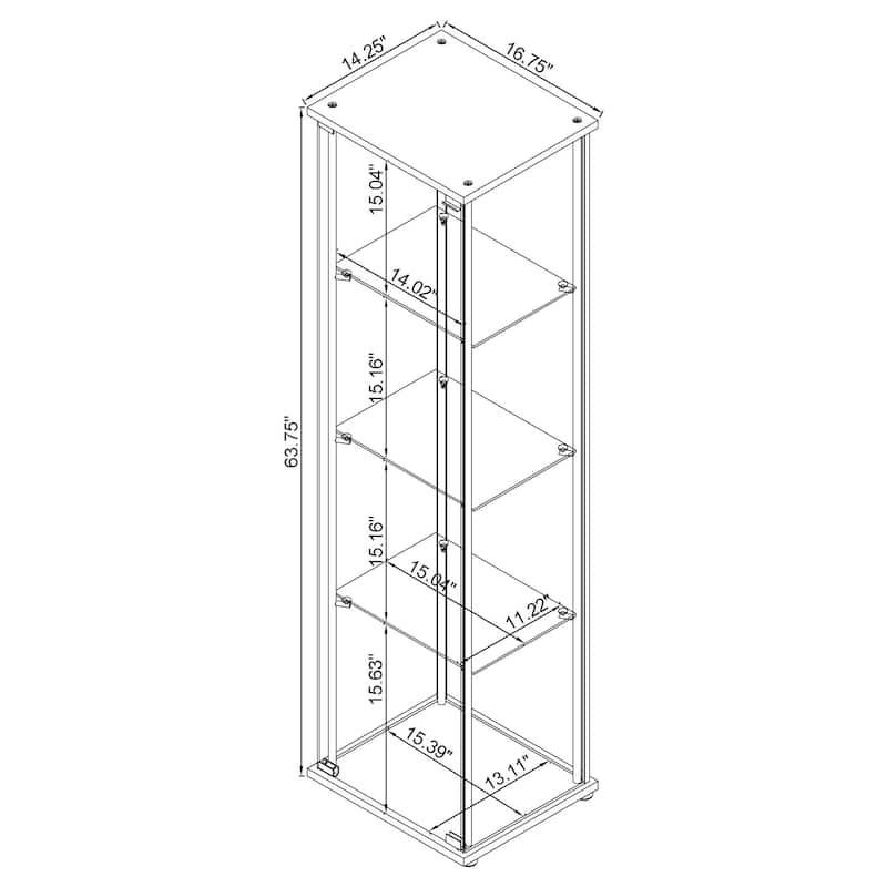 Bellatrix 4-shelf Clear Glass Curio Cabinet