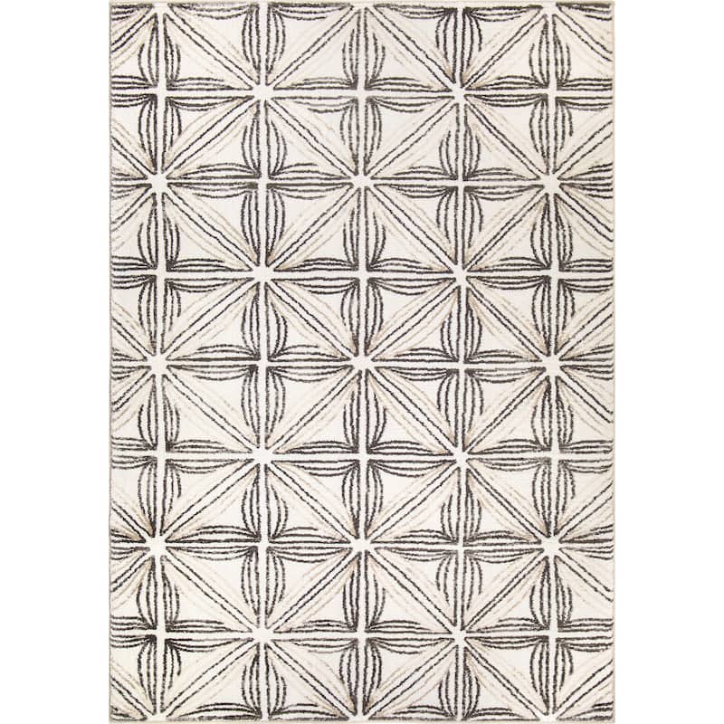 My Texas House Agave Natural Grey Floral Area Rug