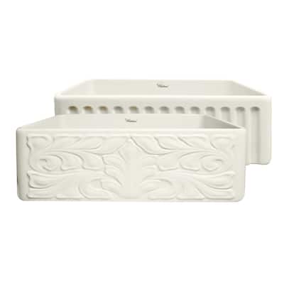 Whitehaus 30" Single Basin Fireclay Farmhouse Kitchen Sink with