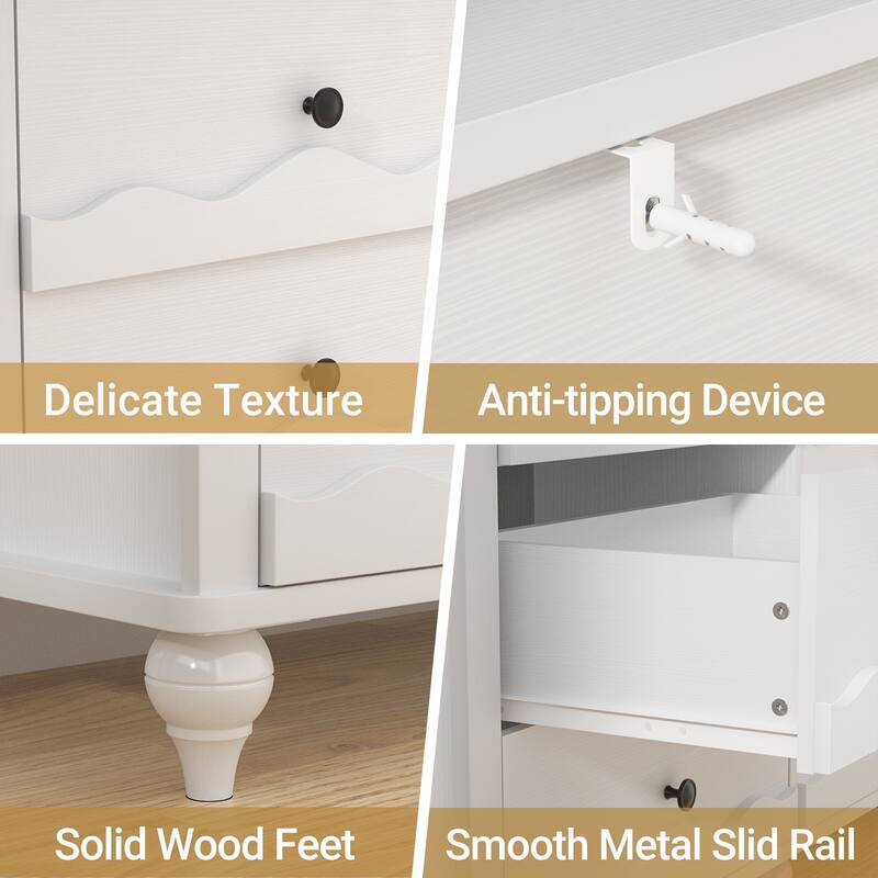 Modern 9-Drawer Dresser Closet Organizer, 63-In Chest of Drawers TV Stand