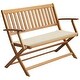 preview thumbnail 1 of 7, vidaXL Patio Bench with Cushion 47.2" Solid Acacia Wood - 47.2" x 23.6" x 35"
