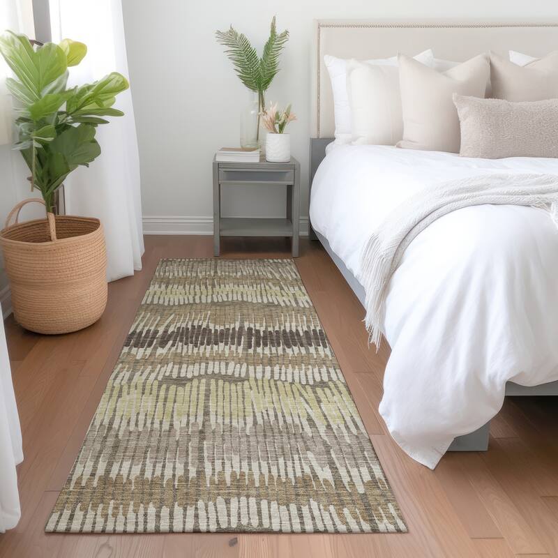 Premium Washable Super Soft Modern Sketches Mayfield Rug - Taupe - 2'3" x 7'6"