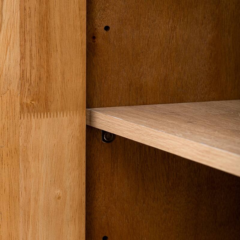 Accent Buffet Cabinet Rubber Wood Veneer Storage Cabinet