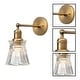 preview thumbnail 3 of 3, 1 Light light bulb gold light fixture glass shade & metal base wall light