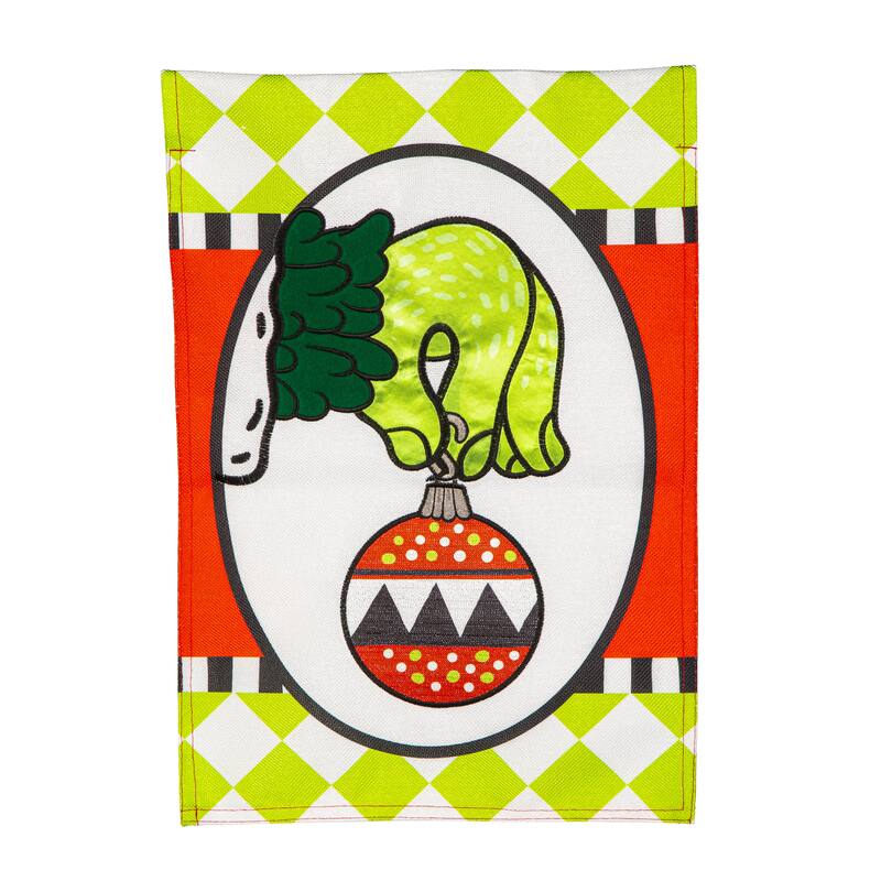 12.5 in. x 18 in. Christmas Monster Ornament Burlap Garden Flag - Multicolor