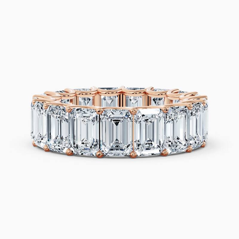 Auriya 14k Gold Emerald North-South Lab Grown Diamond Eternity Band 2.90 - 12.75 ct. tw. (F-G, VS) - 12.75 ct. wt. - 7.5 - Rose