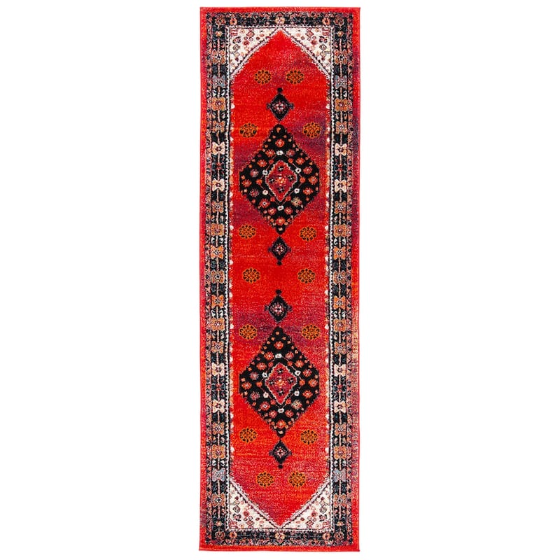 SAFAVIEH Vintage Hamadan Sandina Traditional Oriental Rug - 2'3" x 8' Runner - Red/Black