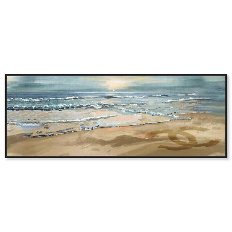 Relaxing Time at Beach Panoramic Canvas by Art Remedy - Black - 54" x 20"