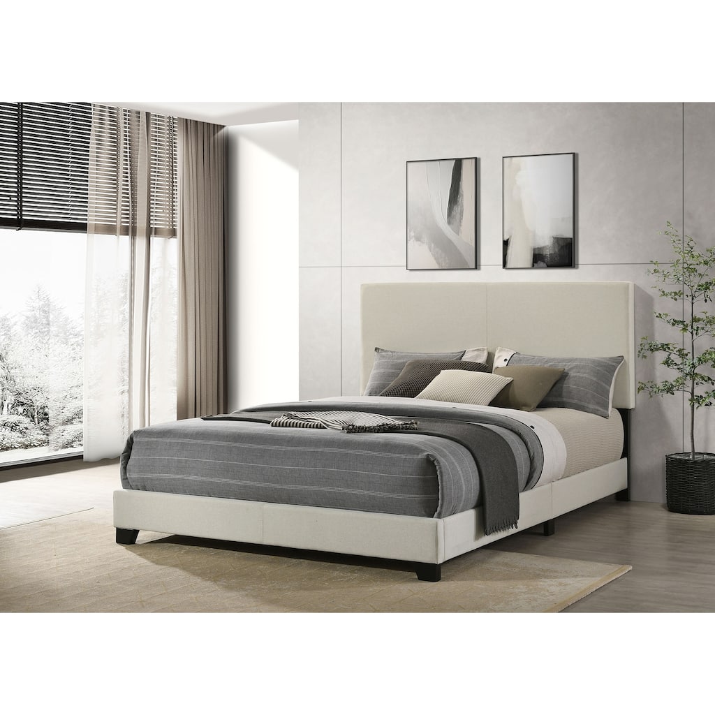 Efram Cream Upholstered Queen Bed
