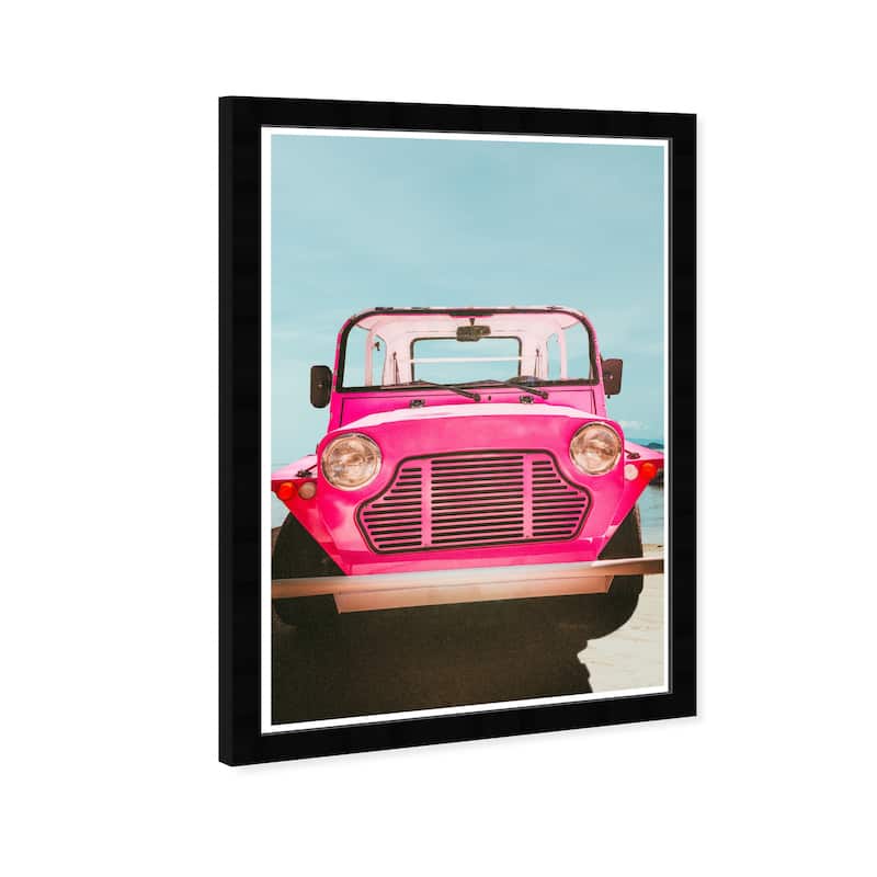 Wynwood Studio Prints Transportation The Adventure Car Pink and Hot Pink Modern & Contemporary Wall Art Canvas Print
