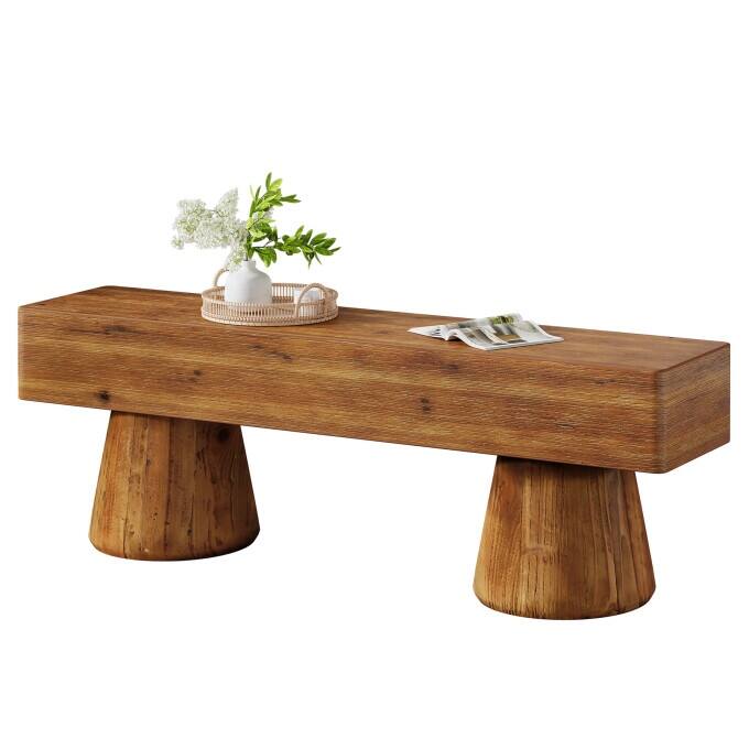 47" Solid Wood Entryway Shoe Bench, Farmhouse End of Bed Bench