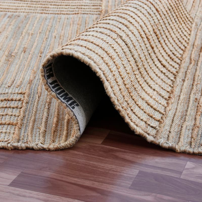 Sevita Natural Striped Modern Area Rug