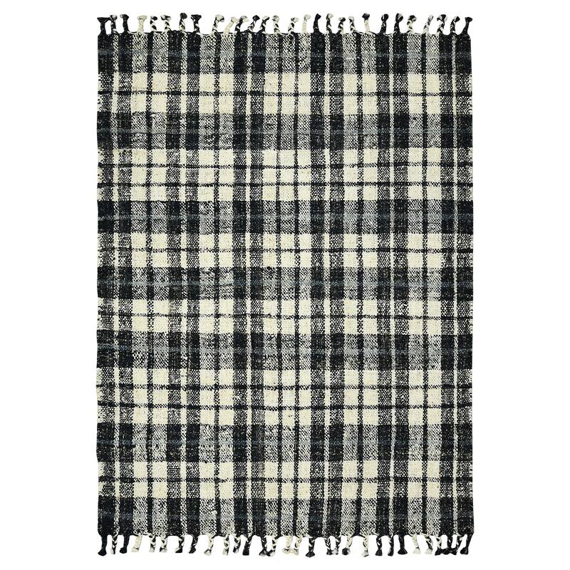 Carbon Loft Whishaw Charcoal Jute Handspun Plaid Area Rug